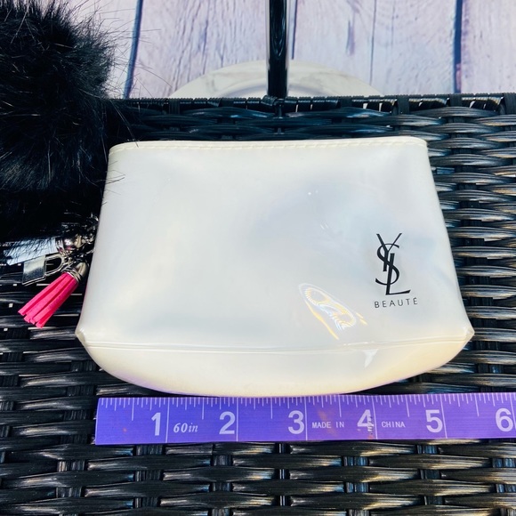 YSL keychain pouch with handmade pom and charms - Picture 7 of 8